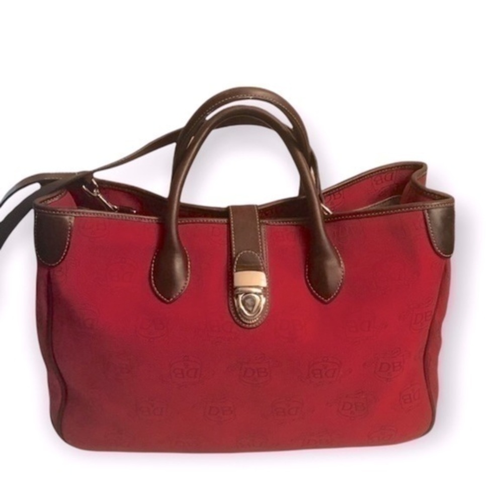 DOONEY and bourke signature db red brown two way satchel bag